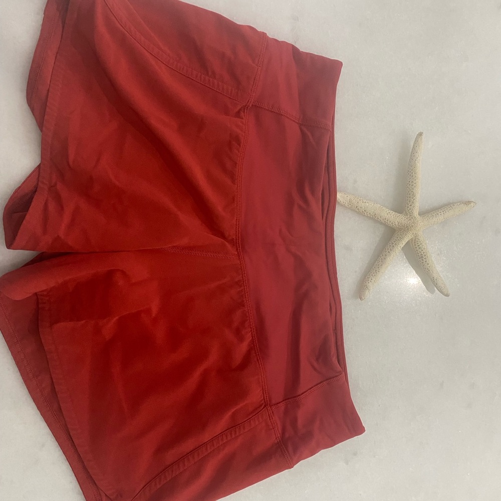 Lululemon shorts. Red. Great condition.  Size 6
